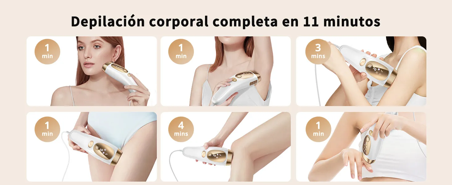 Depilación completa en 11 minutos